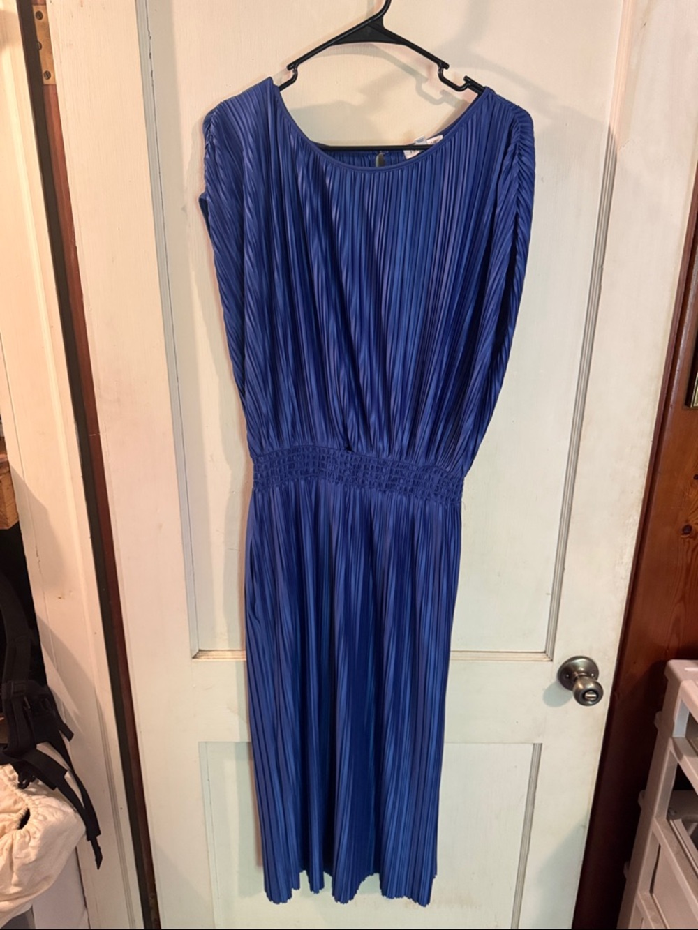 Prologue Women’s Blue Pleated Maxi Dress With Pockets